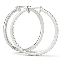 Helen - Inside Out Diamond Hoop Earrings - 0.50ct thumbnail 3
