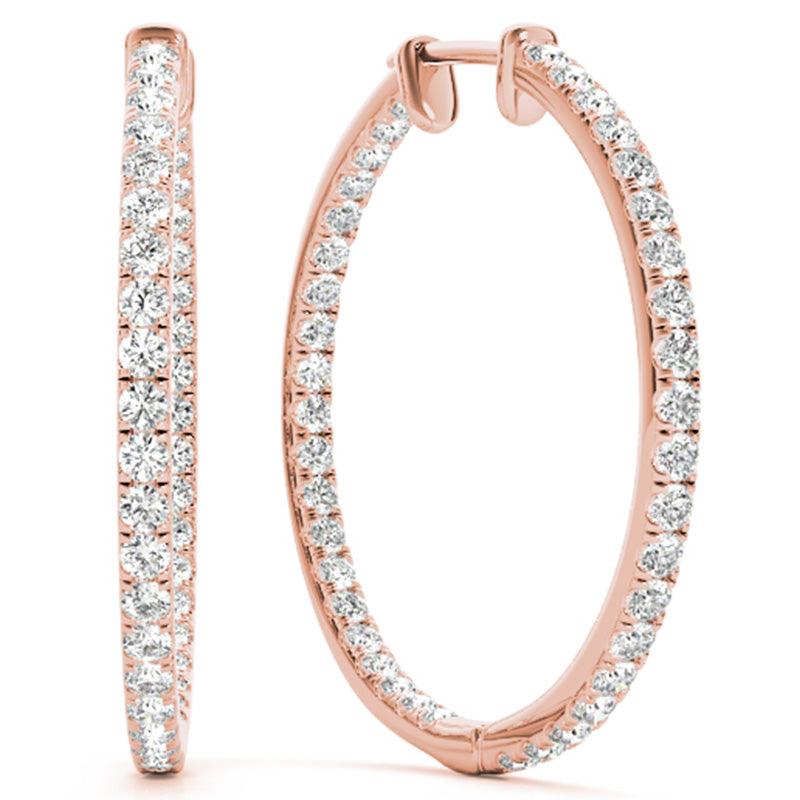 Helen - Inside Out Diamond Hoop Earrings - 0.50ct - Monroe Yorke Diamonds — view 6