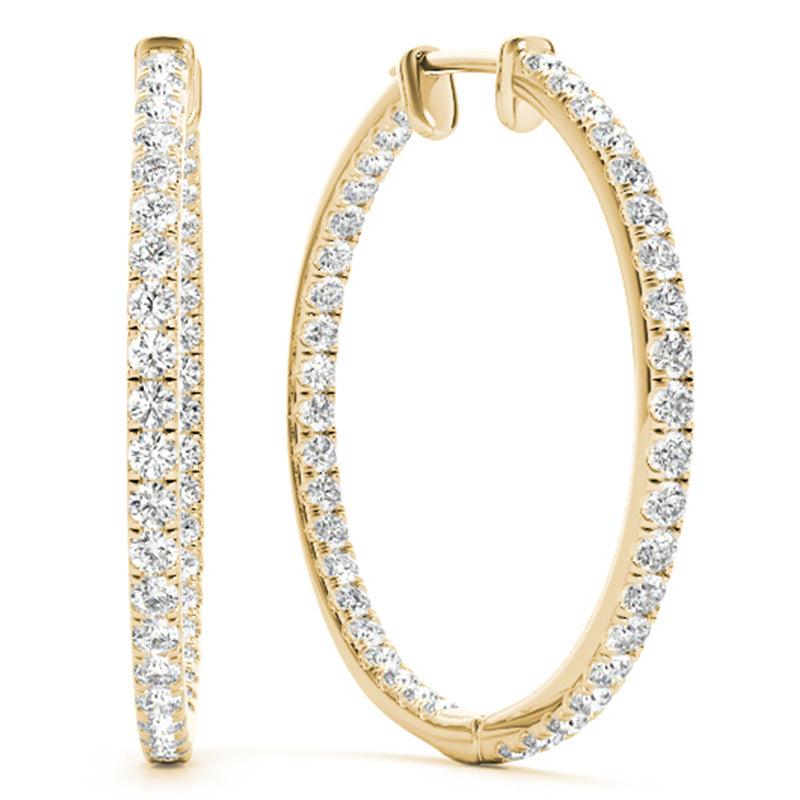 Helen - Inside Out Diamond Hoop Earrings - 0.50ct - Monroe Yorke Diamonds