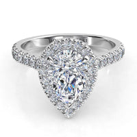 Iris – Platinum Pear Diamond Halo Engagement Ring thumbnail 1