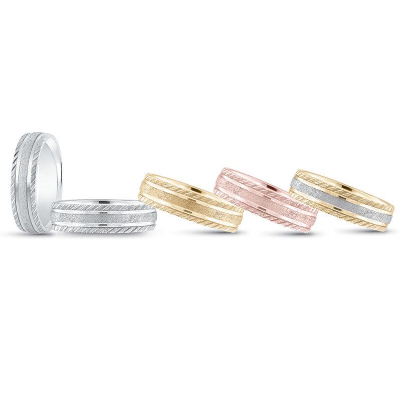 Jaxon - Mens Wedding Ring.  Available in white gold, yellow gold, rose gold to combinations and platinum