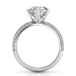Juliet in platinum.  Side view 3, showing the beautiful 6-calw centre setting