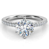 June — Round Lab Grown Diamond Engagement Ring with Side Diamonds thumbnail 1