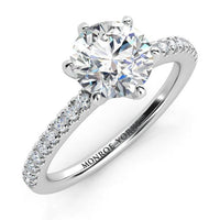 June — Round Lab Grown Diamond Engagement Ring with Side Diamonds thumbnail 2