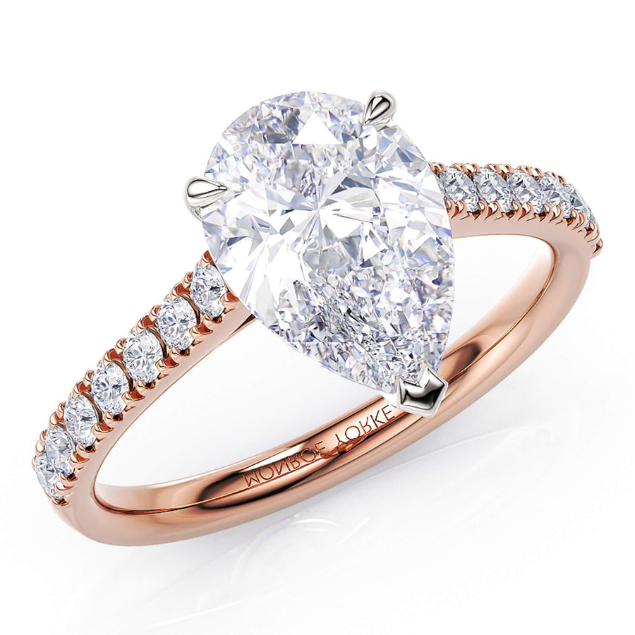 Karly pear cut diamond ring in rose gold
