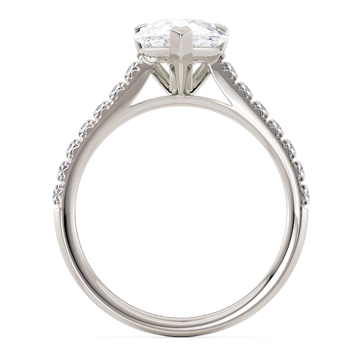 KArly pear diamond ring.  Side view  — view 5