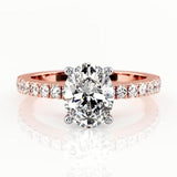 Kendall - oval shape diamond engagement ring in rose gold. 