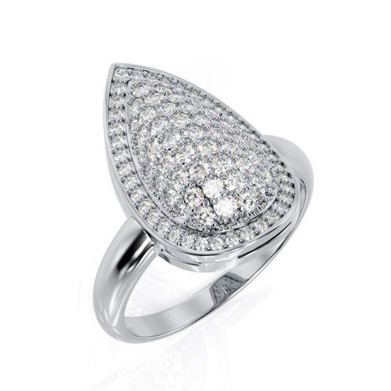 Kennedy diamond dress ring. White gold or platinum. One carat of diamonds