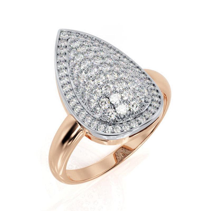 Kennedy - rose gold diamond dress ring with pave set diamonds