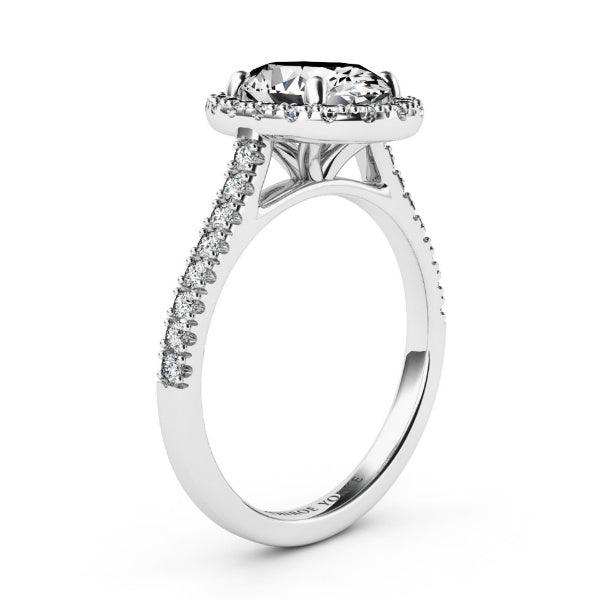 Laurel Oval Cut Diamond Ring. Side View:showing its beautiful centre setting
