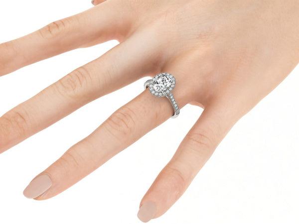 Laurel - Oval Cut Diamond Halo Engagement Ring. Platinum - Monroe Yorke Diamonds