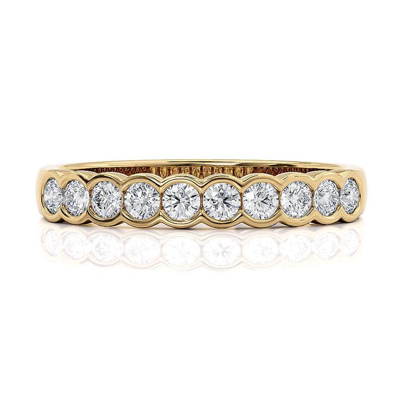 Leah - Diamond wedding ring, anniversary ring, eternity ring.  The perfect gift in yellow gold.  0.50 carats of diamonds. 