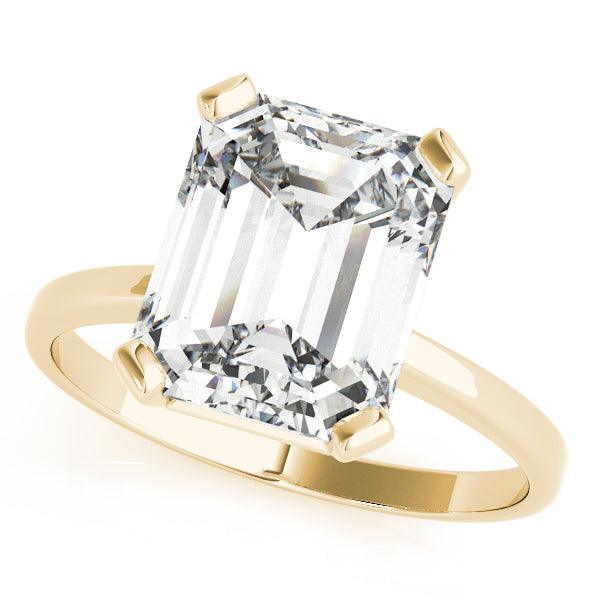 Lenore Yellow Gold - Luxury 4.0 Carat Emerald Cut Diamond Engagement Ring Lab Created Diamond - Monroe Yorke Diamonds