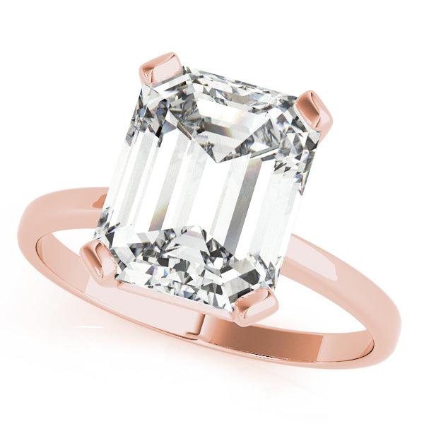 Lenore Rose Gold - Luxury 4.0 Carat Emerald Cut Diamond Engagement Ring Lab Grown - Monroe Yorke Diamonds
