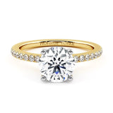 Liliana - gold engagement ring.  Unique diamond engagement ring. 18ct yellow gold. Hidden halo