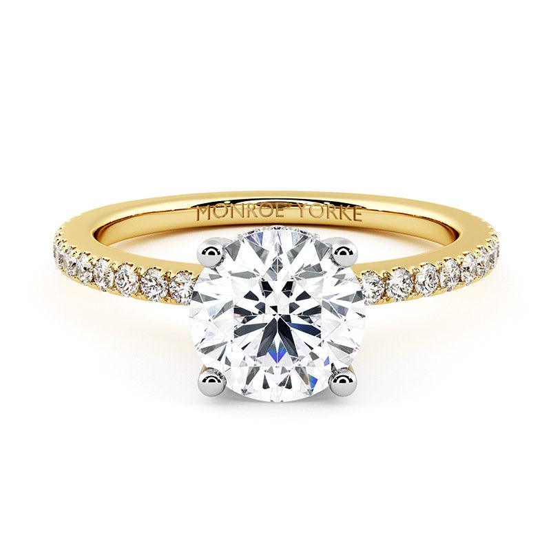 Liliana - gold engagement ring.  Unique diamond engagement ring. 18ct yellow gold. Hidden halo — view 2