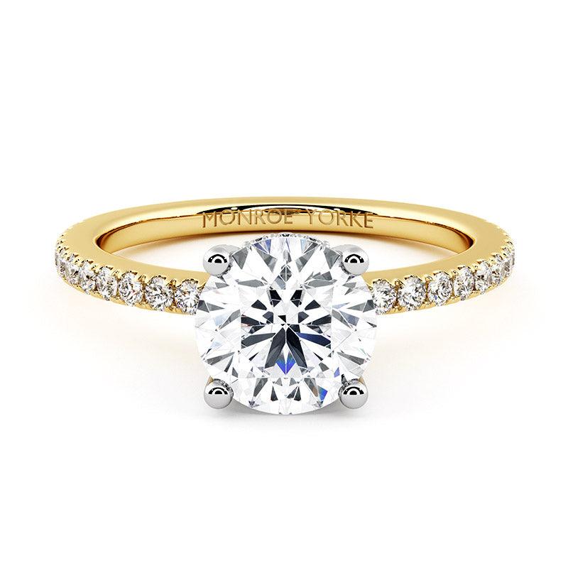 Liliana - gold engagement ring.  Unique diamond engagement ring. 18ct yellow gold. Hidden halo