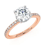 Liliana 18ct Rose Gold - Unique hidden halo rose gold engagement ring.  