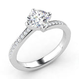 Unique Lola engagement ring with a twisted band.
