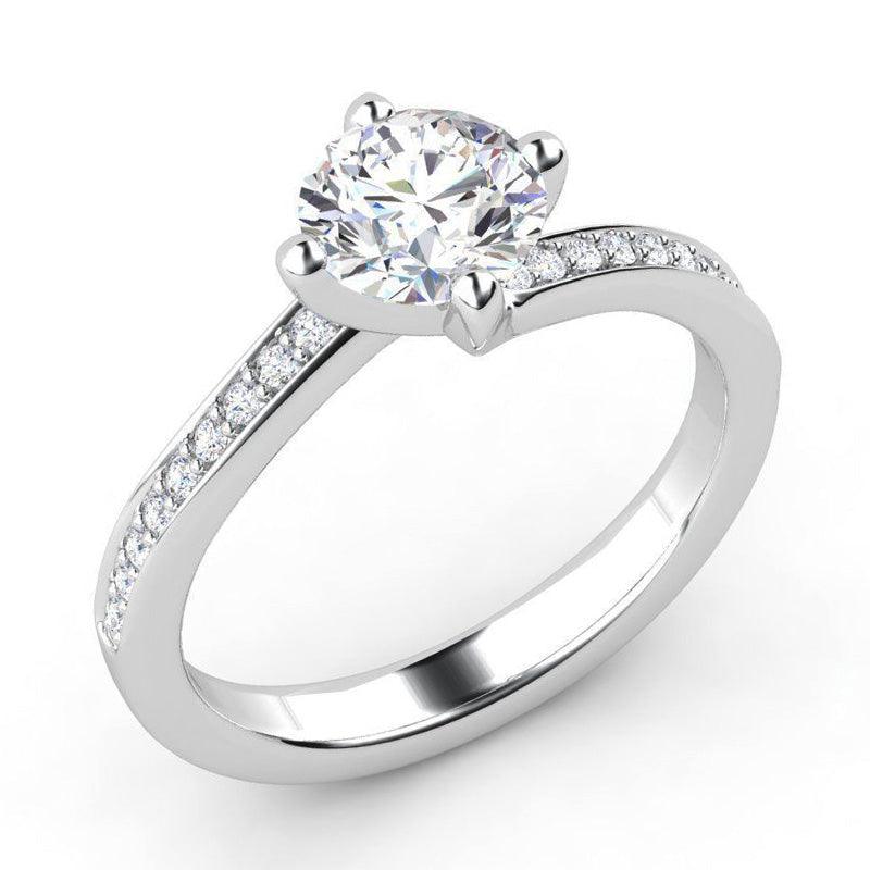 Unique Lola engagement ring with a twisted band. — view 2