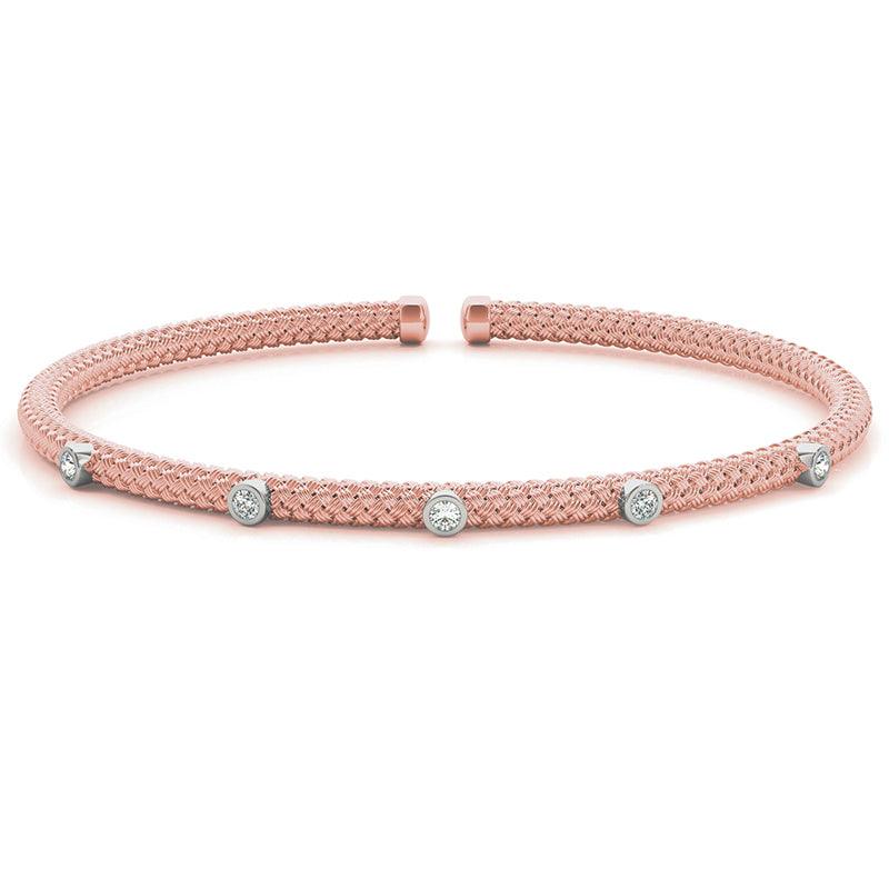 London rose gold diamond bangle — view 2