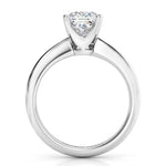 Louisa - 18ct White Gold.  Princess Cut Solitaire Diamond Ring. Side view showing beautifully open centre setting.