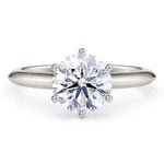 1.50 carat lab grown diamond ring. Centre one and a half carat round lab created diamond. Ring 18ct white gold or platinum
