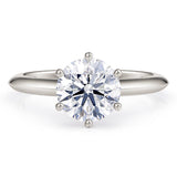 1.50 carat lab grown diamond ring. Centre one and a half carat round lab created diamond. Ring 18ct white gold or platinum