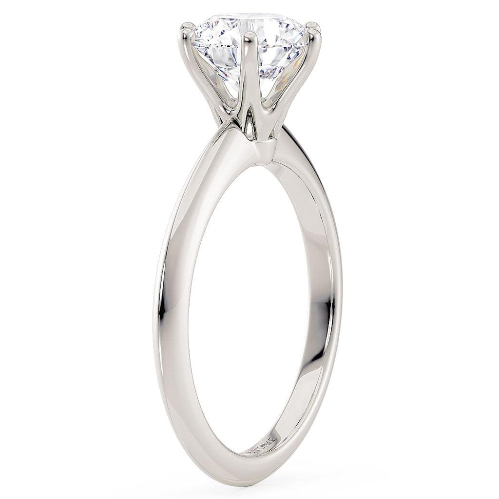 1.50 carat lab grown diamond ring side view. Centre six cal setting