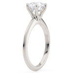 1.50 carat lab grown diamond ring side view. Centre six cal setting
