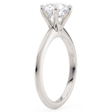 1.50 carat lab grown diamond ring side view. Centre six cal setting