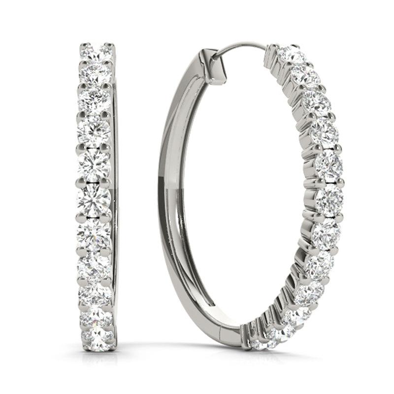 Lyra - Diamond Hoop Earrings 0.25ct - Monroe Yorke Diamonds — view 2
