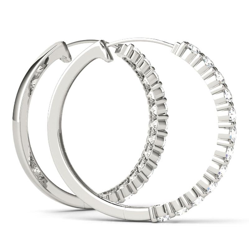 Lyra - Diamond Hoop Earrings 0.25ct.  White Gold or Platinum — view 3
