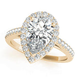 Maisie - Fit for a Queen. Centre 2.0 Carat Pear Cut Lab Grown Diamond Halo Ring - Monroe Yorke Diamonds