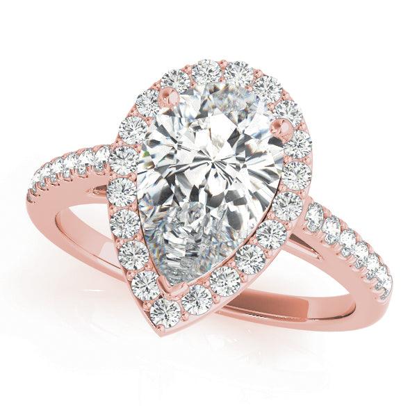 Maisie - Fit for a Queen. Centre 2.0 Carat Pear Cut Lab Grown Diamond Halo Ring - Monroe Yorke Diamonds