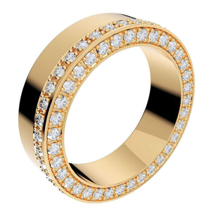 Mateo Rich Gold - Mens Diamond Ring with a Diamond Edge