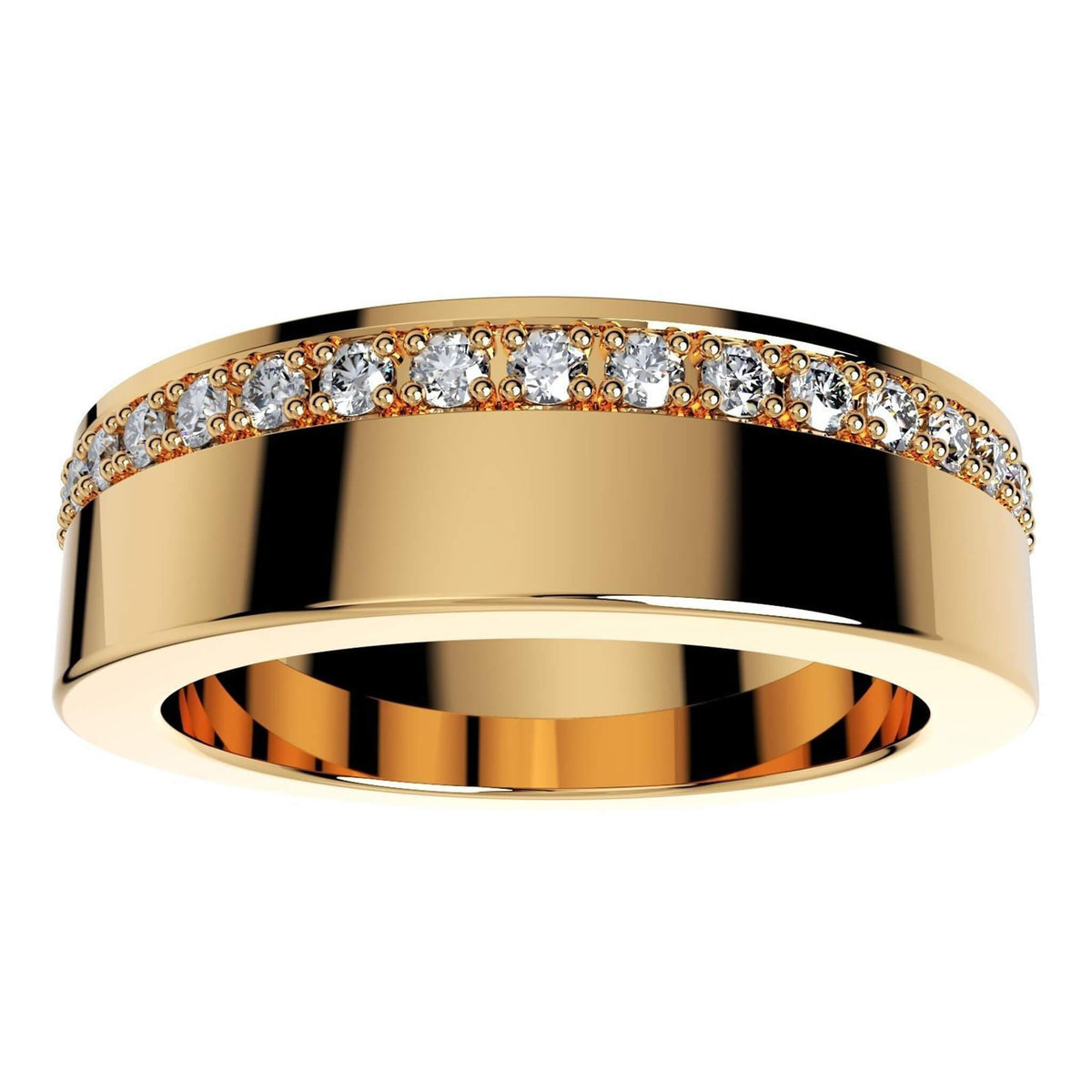 Mateo Rich Gold - Mens Diamond Ring with a Diamond Edge - Monroe Yorke Diamonds — view 3