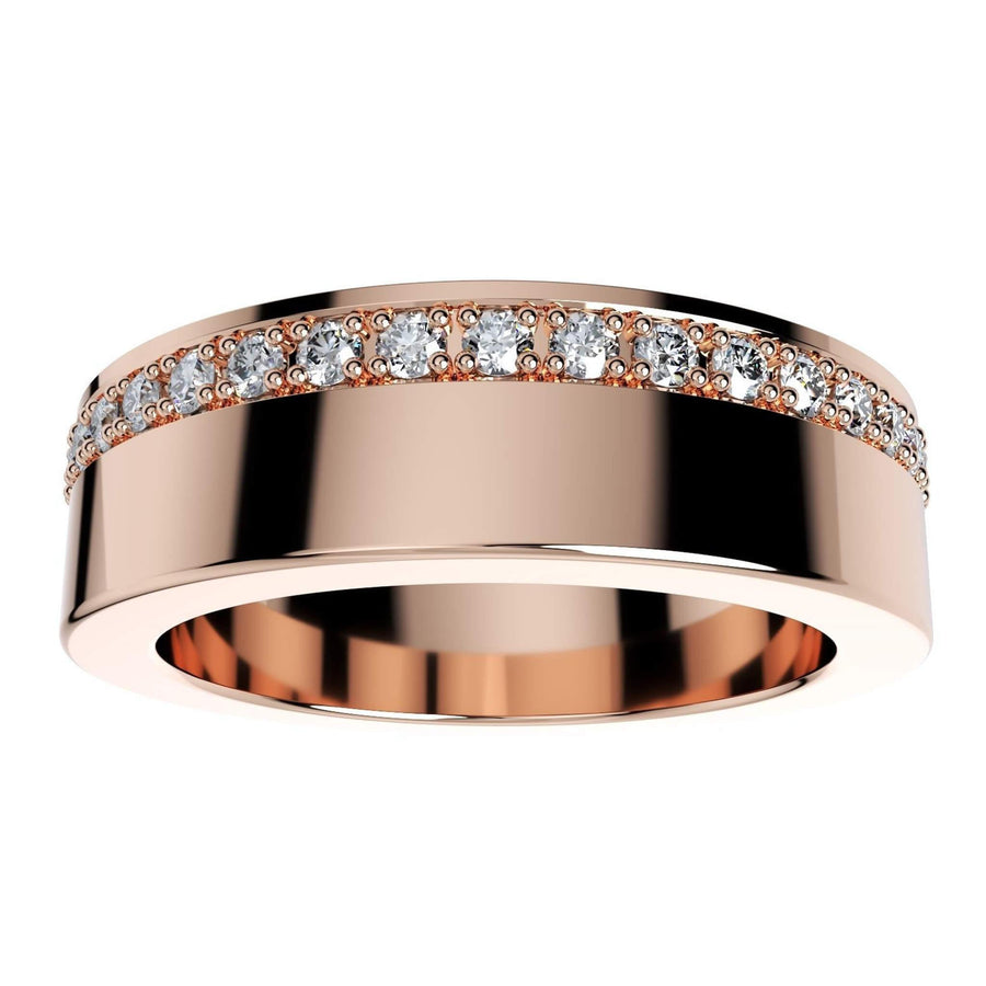 Mateo Rose Gold - Mens Diamond Ring with a Diamond Edge - Monroe Yorke Diamonds