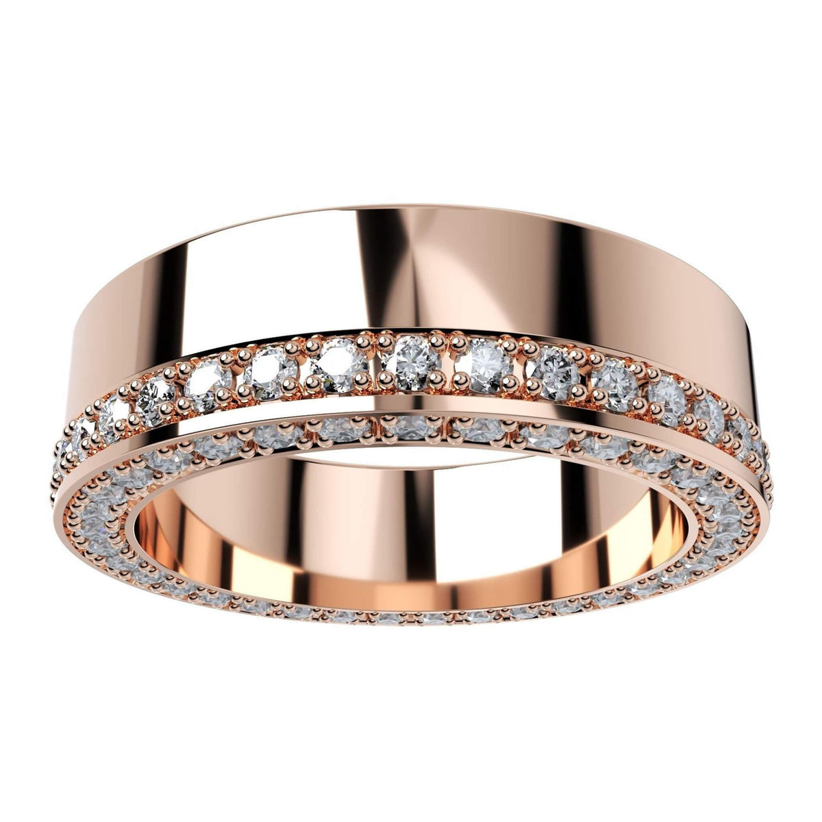 Mateo Rose Gold - Mens Diamond Ring with a Diamond Edge - Monroe Yorke Diamonds — view 2