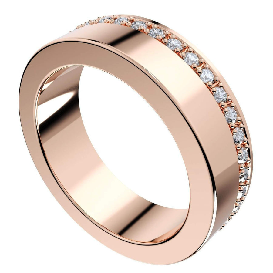 Mateo Rose Gold - Mens Diamond Ring with a Diamond Edge - Monroe Yorke Diamonds