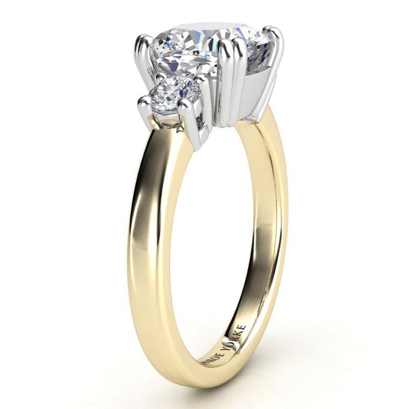 Meghan - Three diamond ring side view — view 4