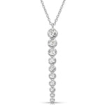 Milada Diamond Line Pendant in White Gold