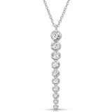 Milada Diamond Line Pendant in White Gold