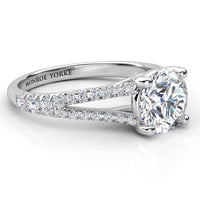 Cora Split Band Engagement Ring Setting in Platinum thumbnail 4