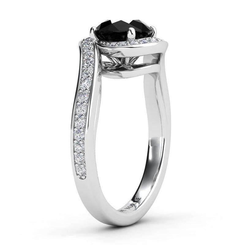 Miranda black diamond ring side view