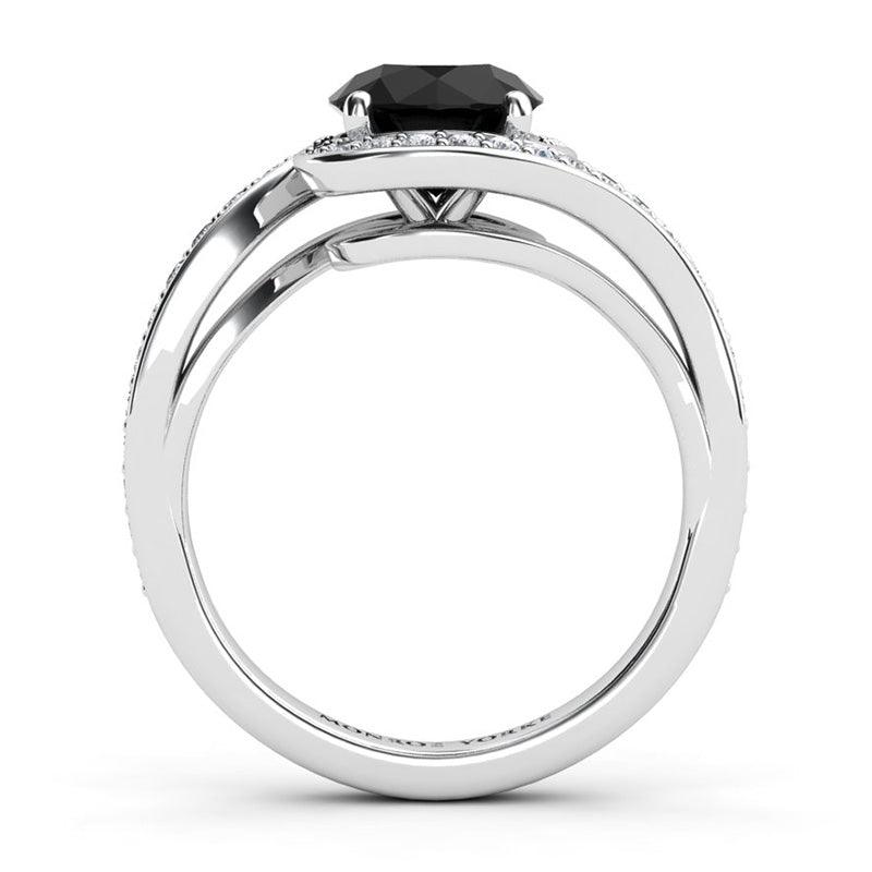 Miranda black diamond ring side view 2