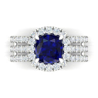 Monaco - Ceylon Blue Sapphire and Diamond Ring thumbnail 3
