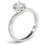 Nala in platinum - Oval Diamond Ring. Side View 