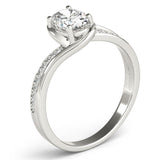 Nala in platinum - Oval Diamond Ring. Side View 