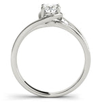 Nala in platinum - Oval Diamond Ring. Side View 2